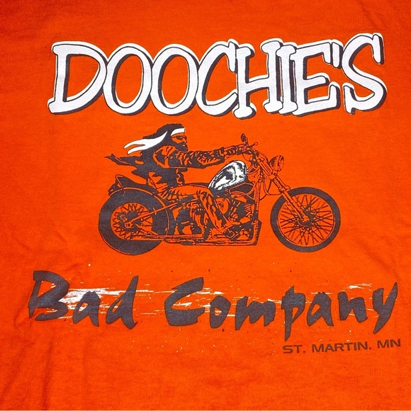 Doochies Bad Company St Martin Minnesota Tshirt Biker Motorcycle Sturgis - Picture 3 of 5